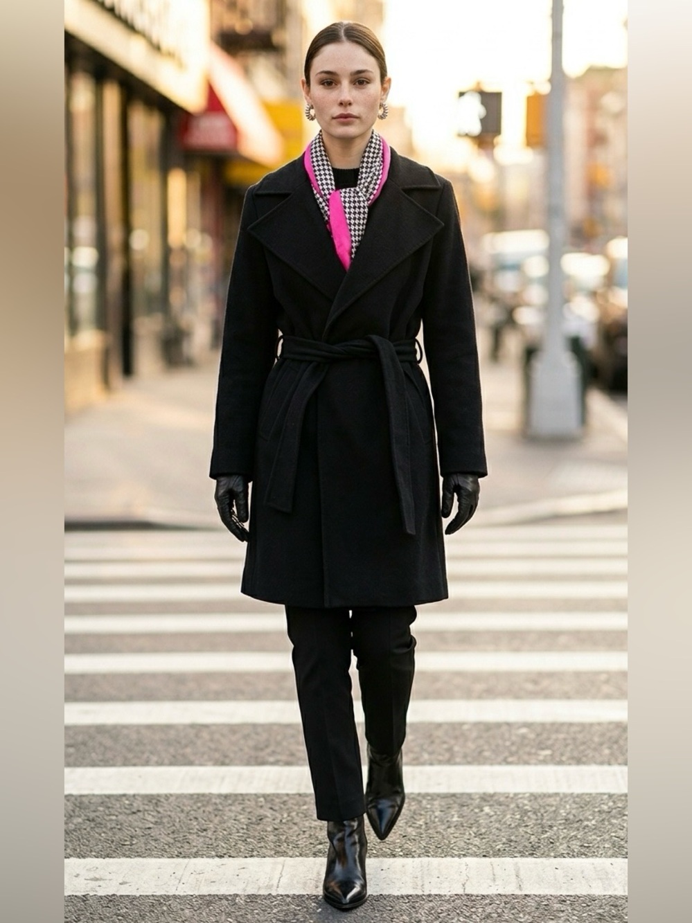 Doncaster Collection Black Cashmere Coat Women’s 6 S Pink Lining LUXURY